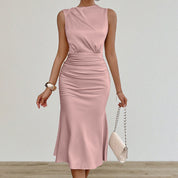 Crew Neck Sleeveless Tank Dress