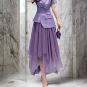 Irregular High Waist A-Line Mesh Skirt
