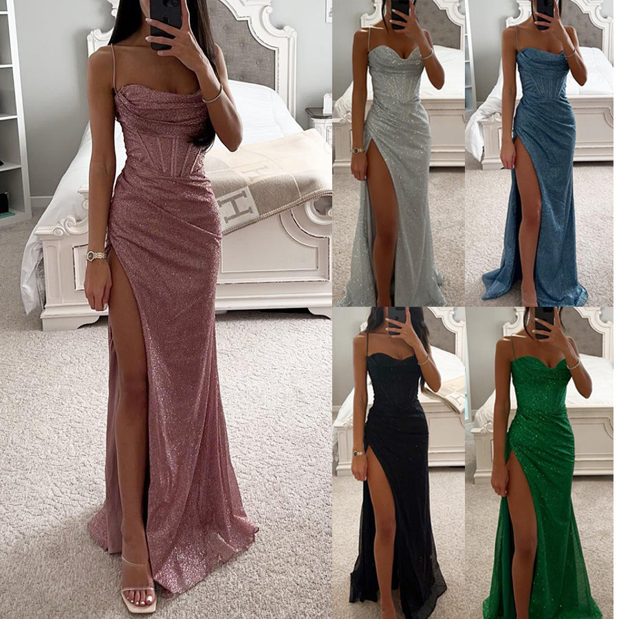 Split Suspender Evening Dress