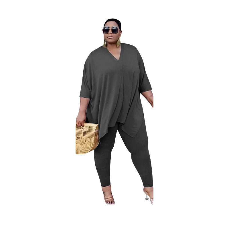 Solid Color Loose Casual set