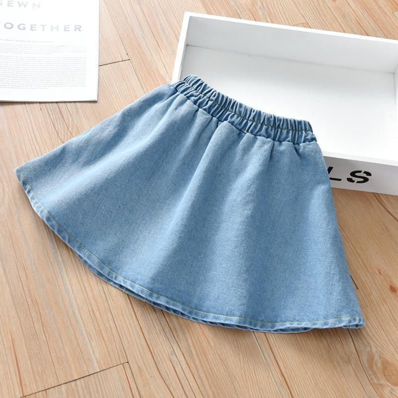 Denim Skirts with Heart Buttons