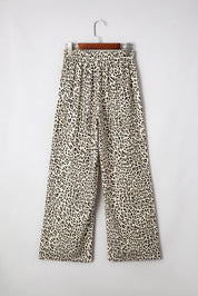Mabel Leopard Drawstring Elastic Waistband Loose Pants