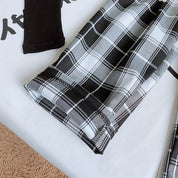 Plaid Wide Leg Pants Set
