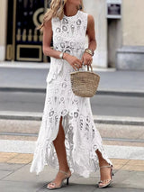 Crochet Sleeveless Tank and Skirt Set