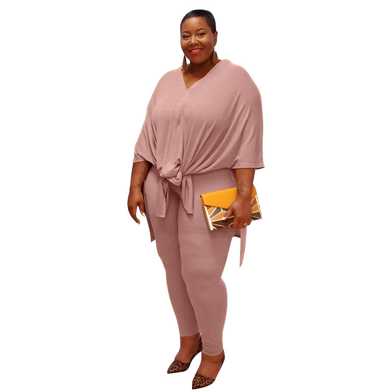 Solid Color Loose Casual set