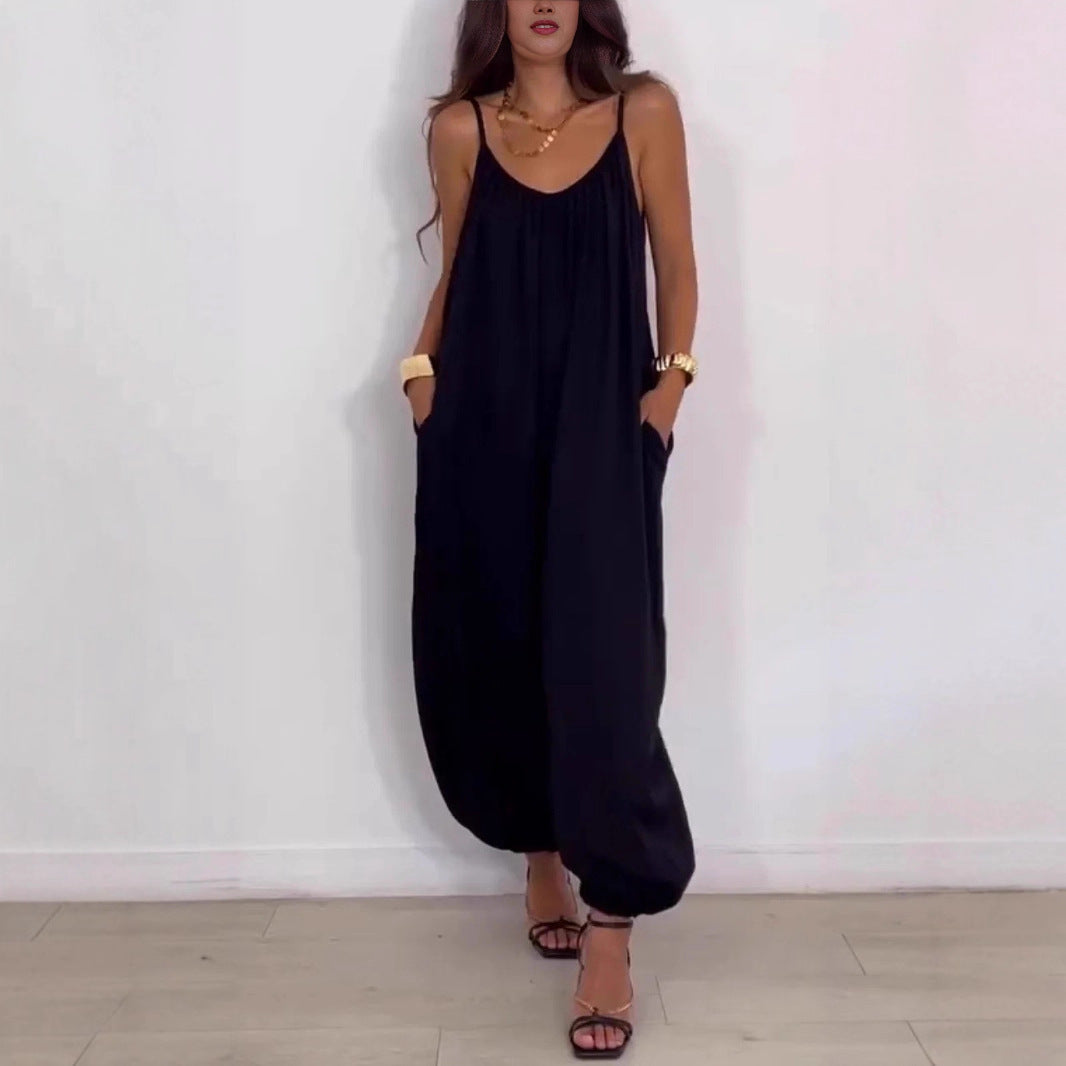 Loose Casual Hollow-out Camisole Jumpsuit