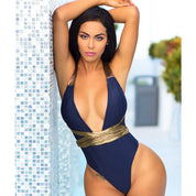 Women One-Piece Solid Color Sexy Swimsuit Swimsuit Spot