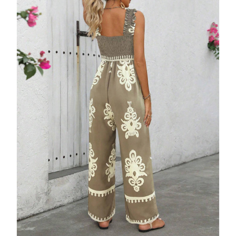 Women's Wide Leg Romper With Pockets