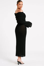 French-style One-shoulder Long Fitted Dress