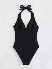 One Piece Swimsuit Women One Piece Halter Sequined Sexy Backless Bikini Swimsuit