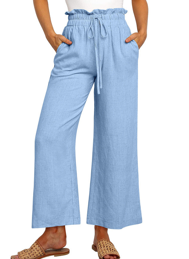 Lace-up Wide Leg Pants