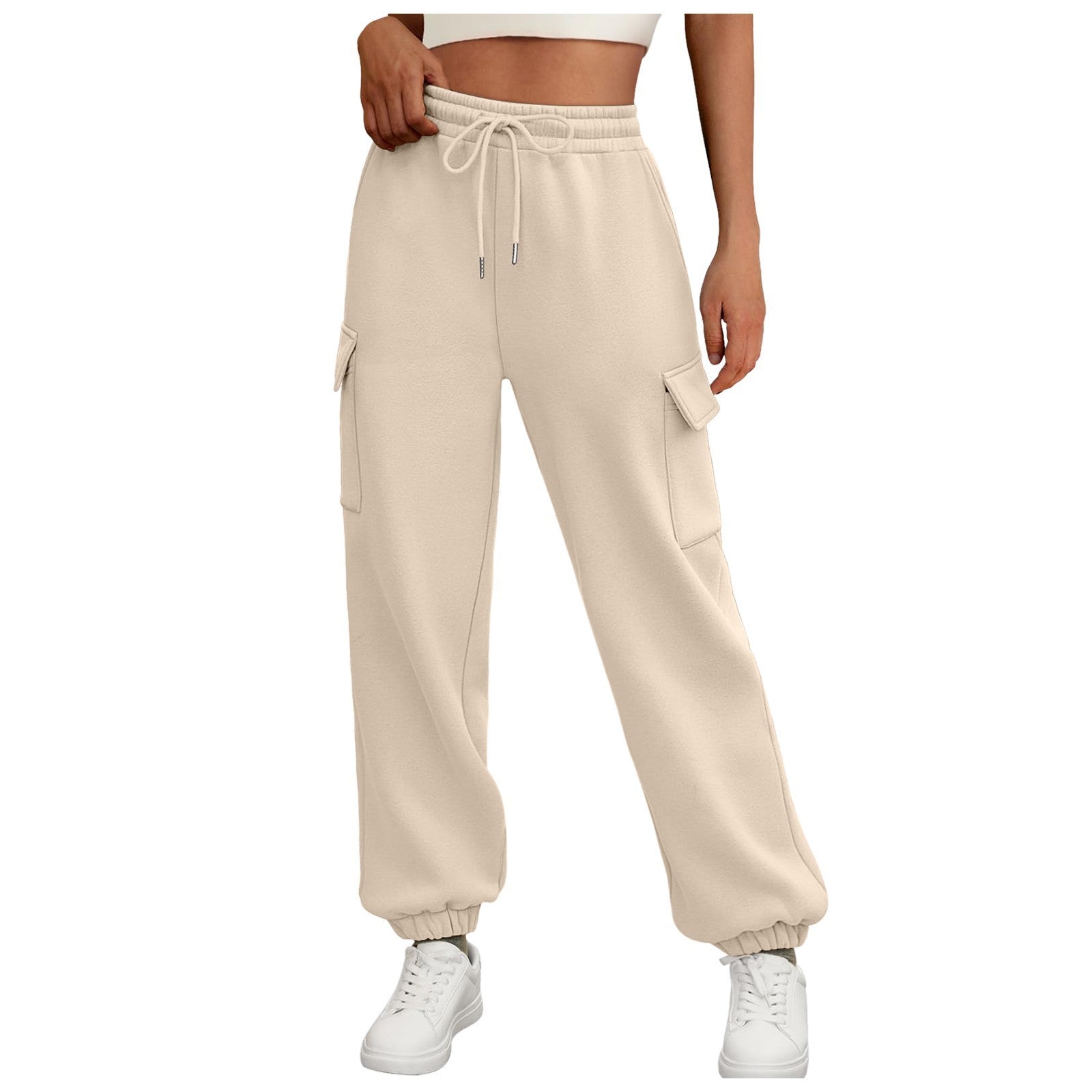 Fleece Lined Baggy Jogger Trousers With Pockets