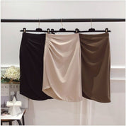 Pleated High Waist Sheath Skirt