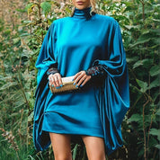 High Neck Lantern Sleeve Dress