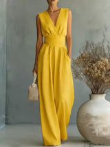 Full Size Sleeveless Wide Leg Jumpsuit Plus Size