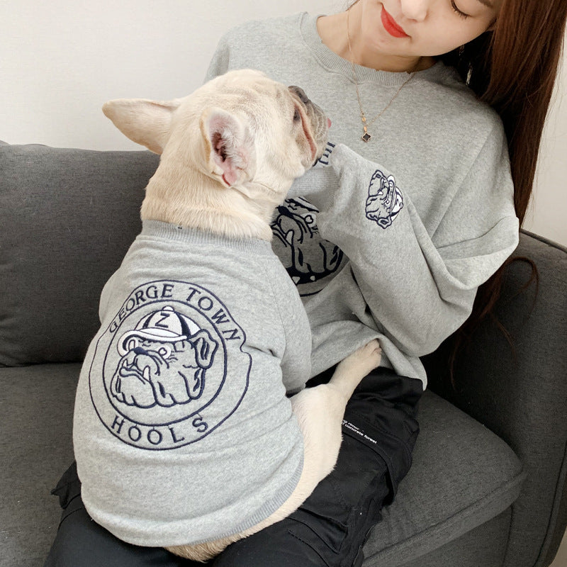 Pet Dog Spring Autumn Clothes for Small Dogs French Bulldog Embroidery Pattern Sweater Chihuahua Clothing Pug Costume Yorkie
