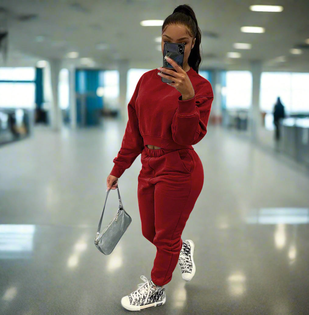 “Solid color. Solid confidence. 💎”Two-piece Track Suit