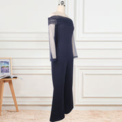 One-Shoulder Mesh Jumpsuit