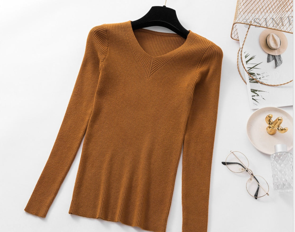 Knit V-neck Sweater