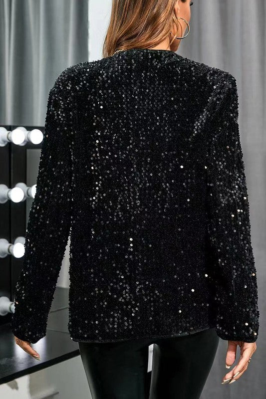 Black Sequin Blazer