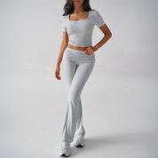 Sports Navel T-shirt & Long Pants