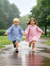 Children's Striped Hooded Poncho