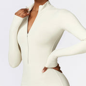 Zipper Long-sleeved Jumpsuit