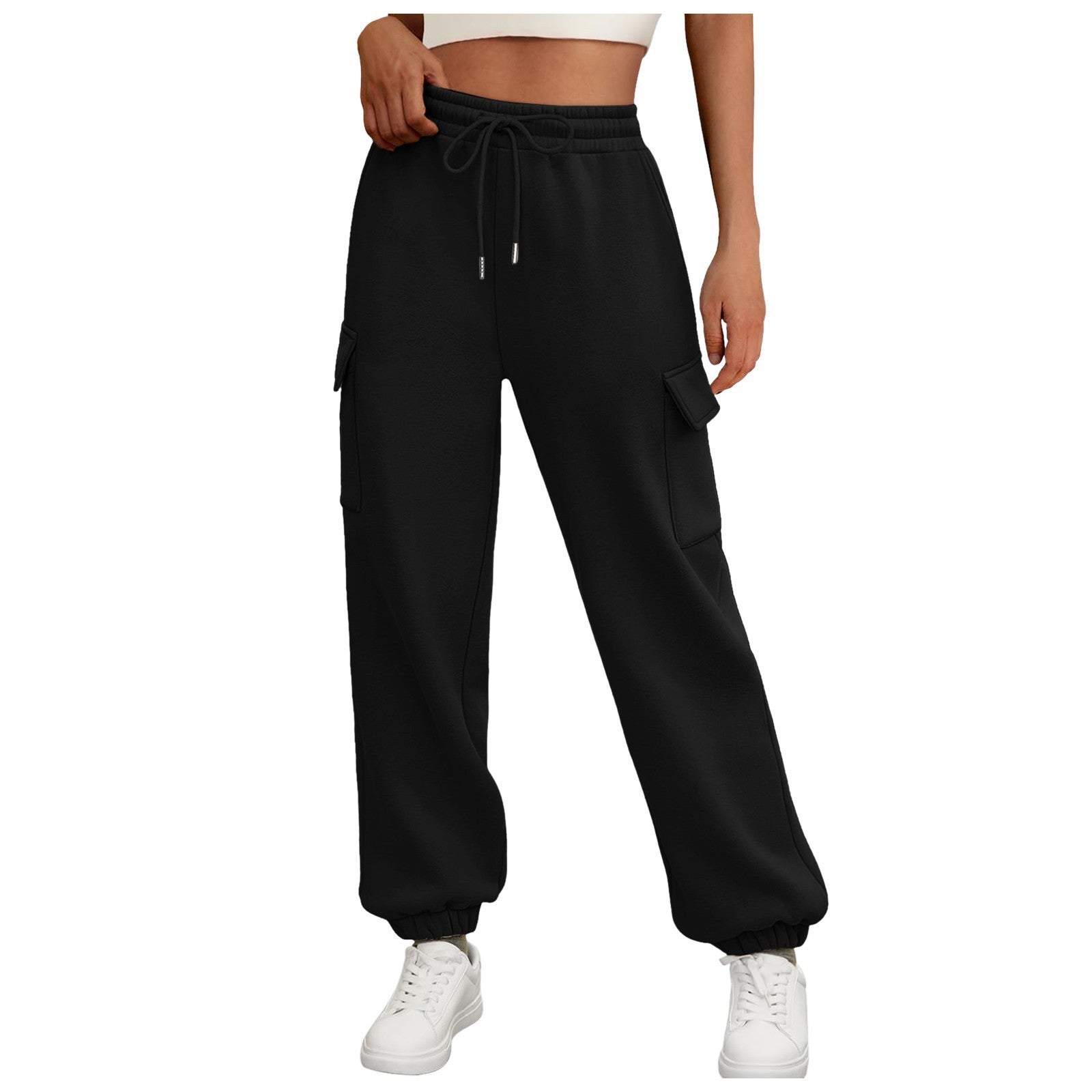Fleece Lined Baggy Jogger Trousers With Pockets