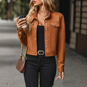 Casual Cropped Casual Jacket