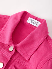 Hot Pink Fall Girls Denim Top