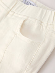 Charming White Denim Pants with Cute Bows
