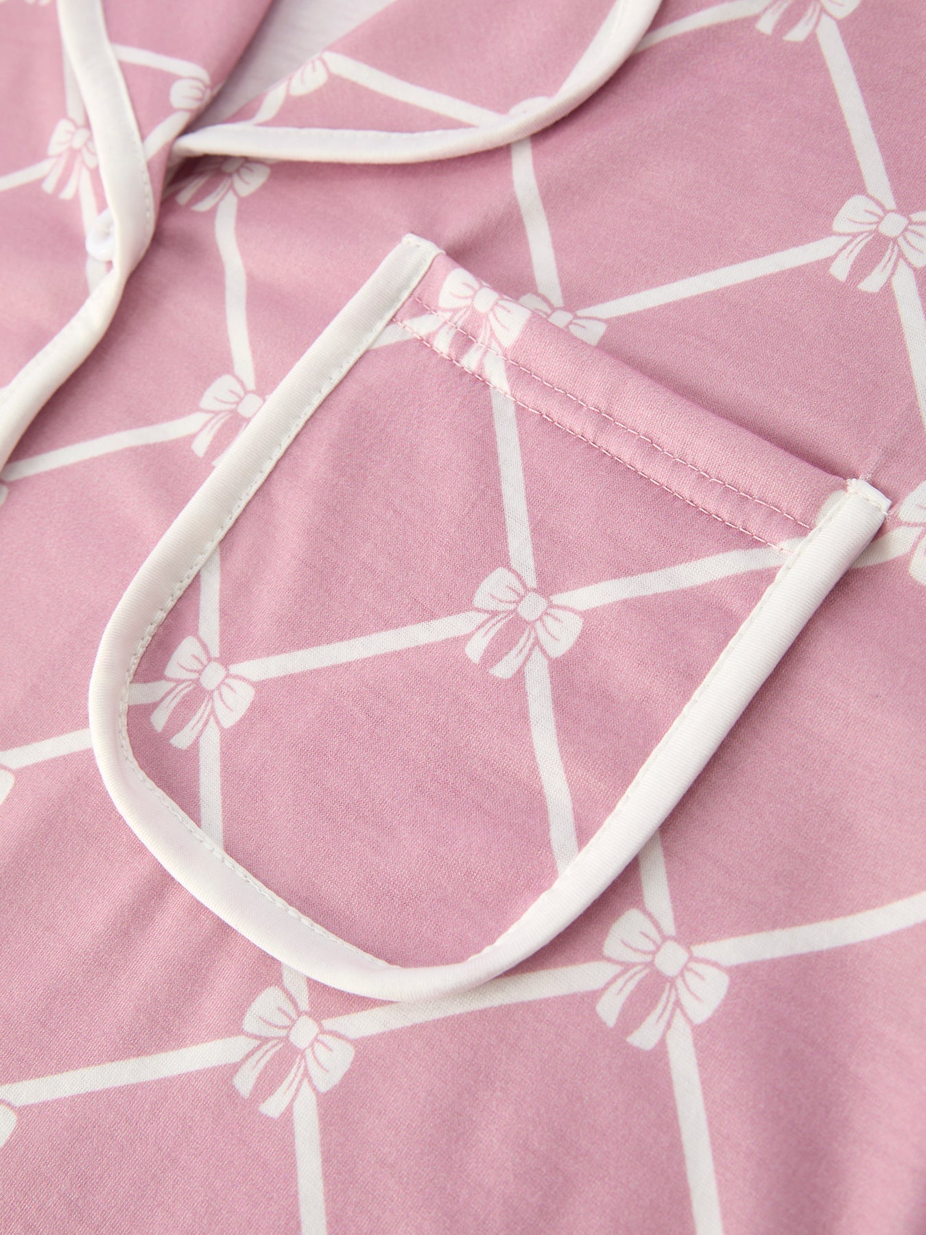 Mommy & me Autumn Check Bow Girls Lapel Pajamas