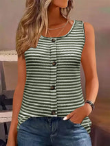 Striped Round Neck Tank Top