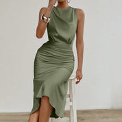 Crew Neck Sleeveless Tank Dress