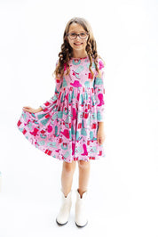 Christmas Cowgirl L/S Pocket Twirl Dress