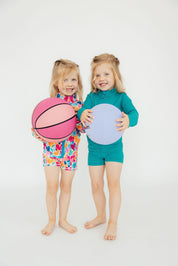 Turbo Teal Full-Zip Ruffle Active Jacket