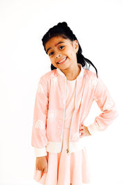 Soft Pink Suns Satin Jacket