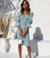 Long sleeve ruched tie Dress