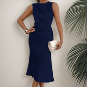 Crew Neck Sleeveless Tank Dress