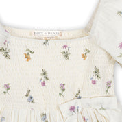 Organic Smocked Bubble Sleeve Dress