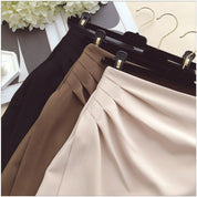 Pleated High Waist Sheath Skirt