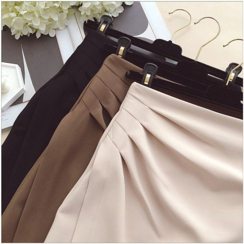 Pleated High Waist Sheath Skirt