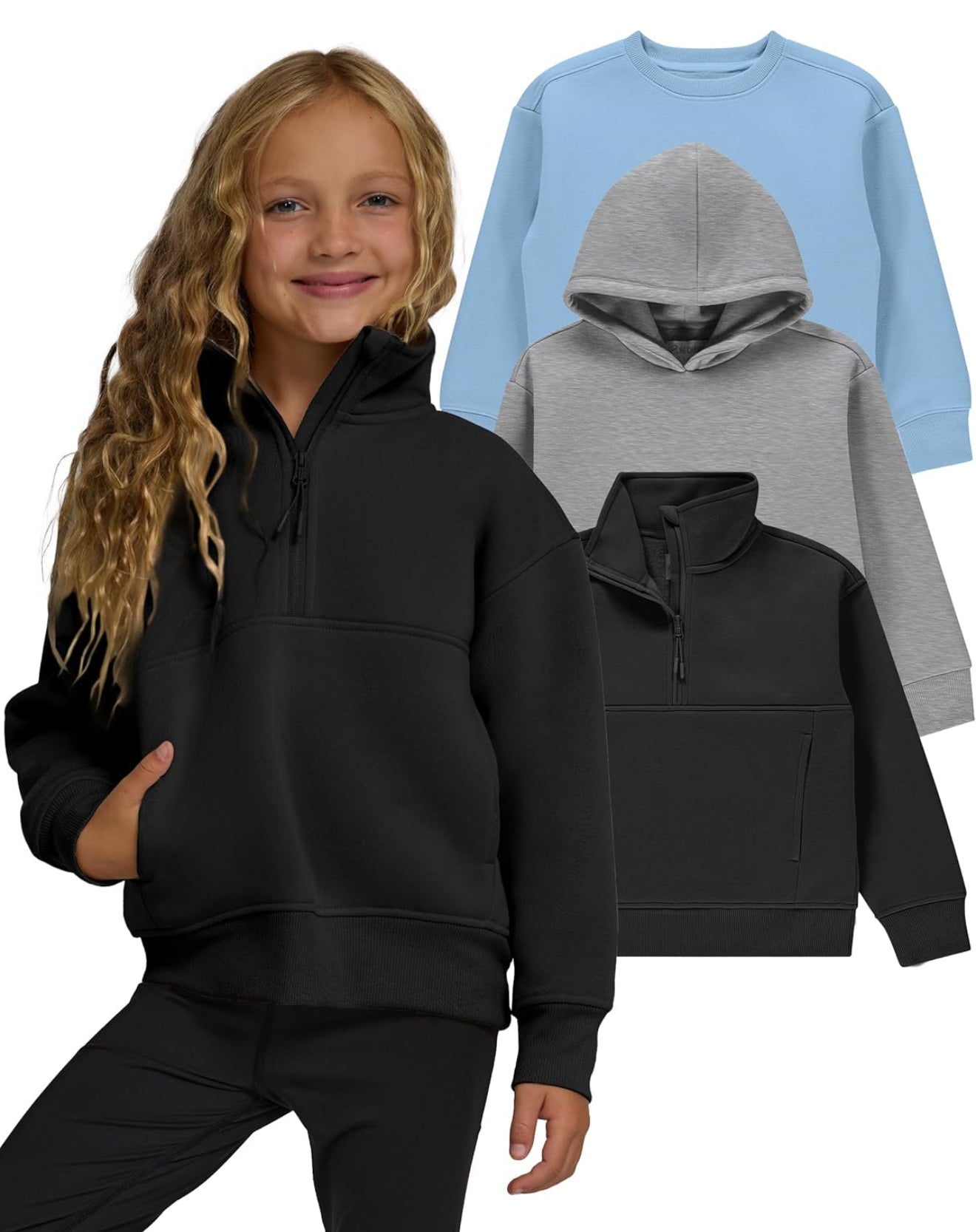 Girls 3-Pack Sweatshirts