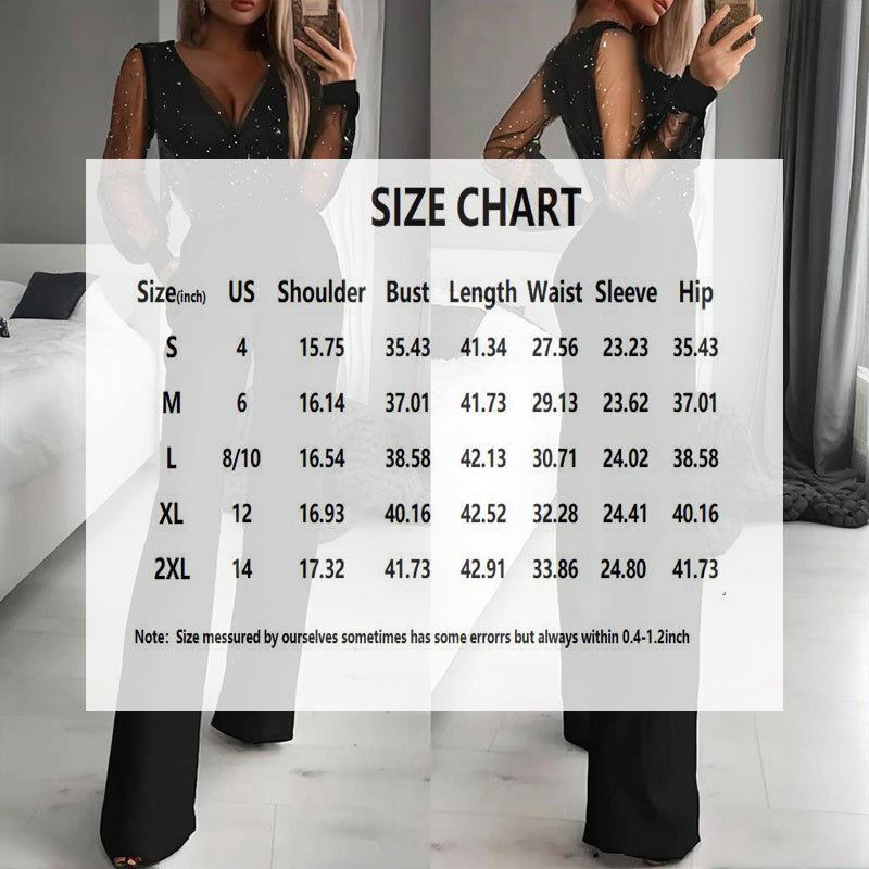 V-Neck Straight Leg Jumpsuit