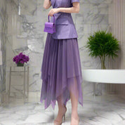 Irregular High Waist A-Line Mesh Skirt