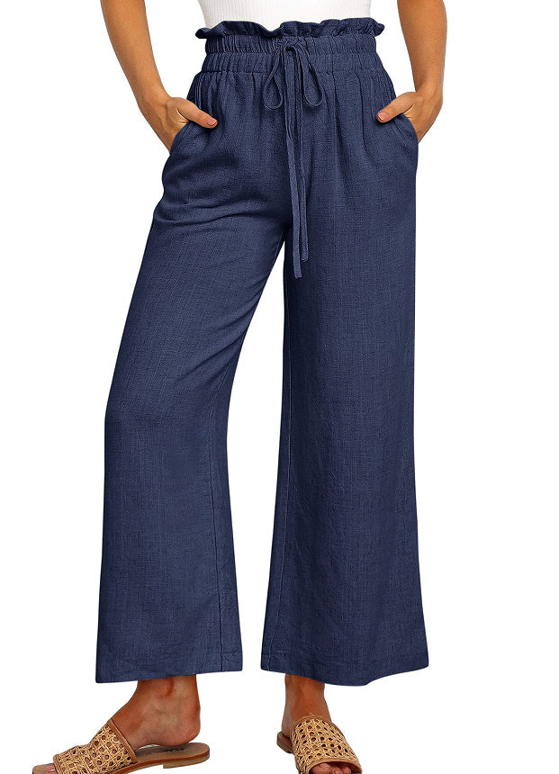 Lace-up Wide Leg Pants