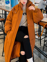 Plus Size Oversized Hooded Longline Puffer Coat