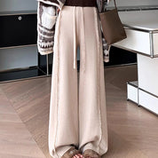 Drape Fringed Burr Knitted Trousers