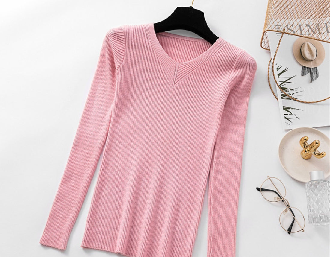 Knit V-neck Sweater