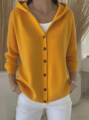 Button Hooded Sweater